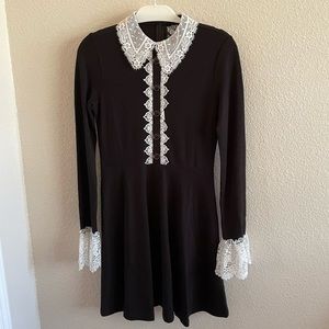 Killstar black and white laces collar dress 🕷️ Wednesday Addams (M) NWT